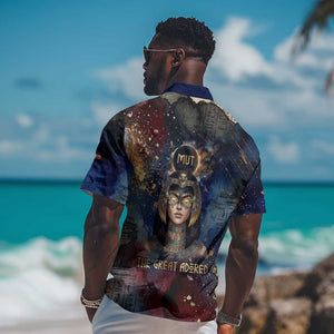 Mut Hawaiian Shirt The Lioness of Thebes Egyptian Goddess Cosmic Crown Adorned Warrior Queen Design