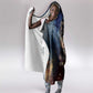 Mut Hooded Blanket The Lioness of Thebes Egyptian Goddess Cosmic Crown Adorned Warrior Queen Design