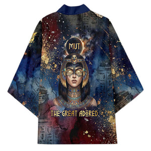 Mut Kimono The Lioness of Thebes Egyptian Goddess Cosmic Crown Adorned Warrior Queen Design