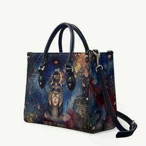 Mut Leather Bag The Lioness of Thebes Egyptian Goddess Cosmic Crown Adorned Warrior Queen Design