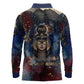Mut Long Sleeve Polo Shirt The Lioness of Thebes Egyptian Goddess Cosmic Crown Adorned Warrior Queen Design