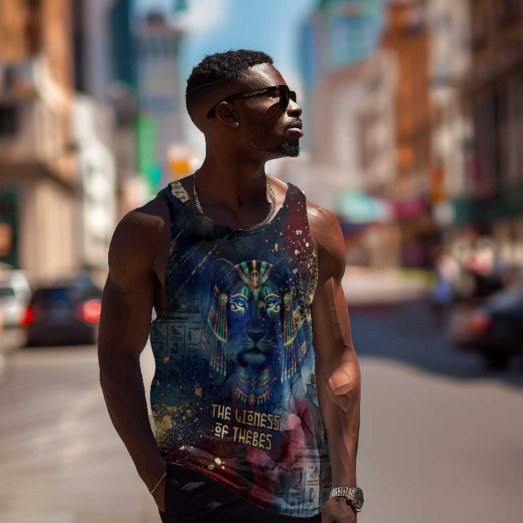 Mut Men Tank Top The Lioness of Thebes Egyptian Goddess Cosmic Crown ...
