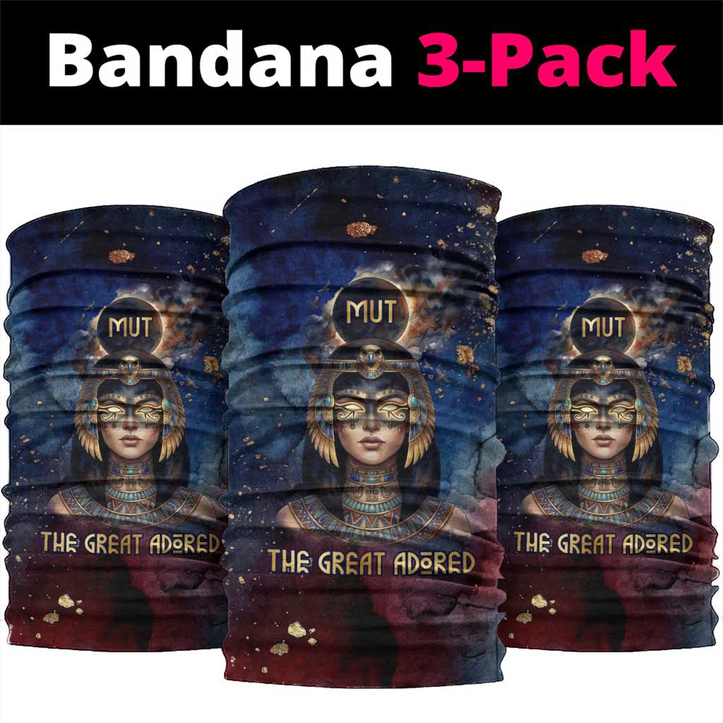 Mut Neck Gaiter The Lioness of Thebes Egyptian Goddess Cosmic Crown Adorned Warrior Queen Design