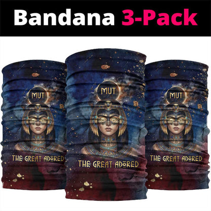 Mut Neck Gaiter The Lioness of Thebes Egyptian Goddess Cosmic Crown Adorned Warrior Queen Design