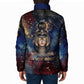 Mut Padded Jacket The Lioness of Thebes Egyptian Goddess Cosmic Crown Adorned Warrior Queen Design