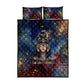 Mut Quilt Bed Set The Lioness of Thebes Egyptian Goddess Cosmic Crown Adorned Warrior Queen Design