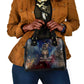 Mut Shoulder Handbag The Lioness of Thebes Egyptian Goddess Cosmic Crown Adorned Warrior Queen Design