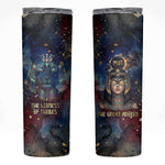 Mut Skinny Tumbler The Lioness of Thebes Egyptian Goddess Cosmic Crown Adorned Warrior Queen Design