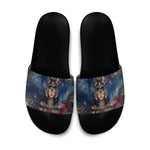 Mut Slide Sandals The Lioness of Thebes Egyptian Goddess Cosmic Crown Adorned Warrior Queen Design