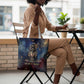 Mut Tote Bag The Lioness of Thebes Egyptian Goddess Cosmic Crown Adorned Warrior Queen Design