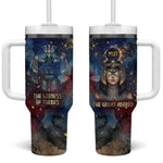 Mut Tumbler With Handle The Lioness of Thebes Egyptian Goddess Cosmic Crown Adorned Warrior Queen Design