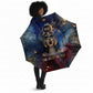 Mut Umbrella The Lioness of Thebes Egyptian Goddess Cosmic Crown Adorned Warrior Queen Design