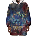 Mut Wearable Blanket Hoodie The Lioness of Thebes Egyptian Goddess Cosmic Crown Adorned Warrior Queen Design