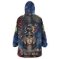 Mut Wearable Blanket Hoodie The Lioness of Thebes Egyptian Goddess Cosmic Crown Adorned Warrior Queen Design