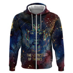 Mut Zip Hoodie The Lioness of Thebes Egyptian Goddess Cosmic Crown Adorned Warrior Queen Design