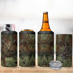 Neith Egyptian 4 in 1 Can Cooler Tumbler War Goddess Terrifying One Dual Spears and Shield Battle Worn