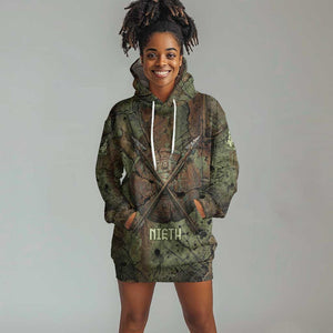 Neith Egyptian Hoodie Dress War Goddess Terrifying One Dual Spears and Shield Battle Worn