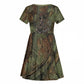 Neith Egyptian Kid Short Sleeve Dress War Goddess Terrifying One Dual Spears and Shield Battle Worn