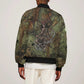 Neith Egyptian Sleeve Zip Bomber Jacket War Goddess Terrifying One Dual Spears and Shield Battle Worn
