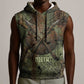 Neith Egyptian Sleeveless Hoodie War Goddess Terrifying One Dual Spears and Shield Battle Worn