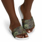 Neith Egyptian Slide Sandals War Goddess Terrifying One Dual Spears and Shield Battle Worn