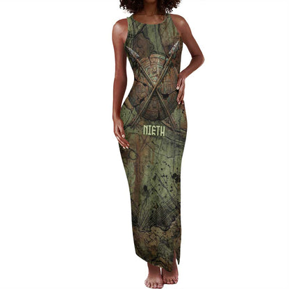Neith Egyptian Tank Maxi Dress War Goddess Terrifying One Dual Spears and Shield Battle Worn