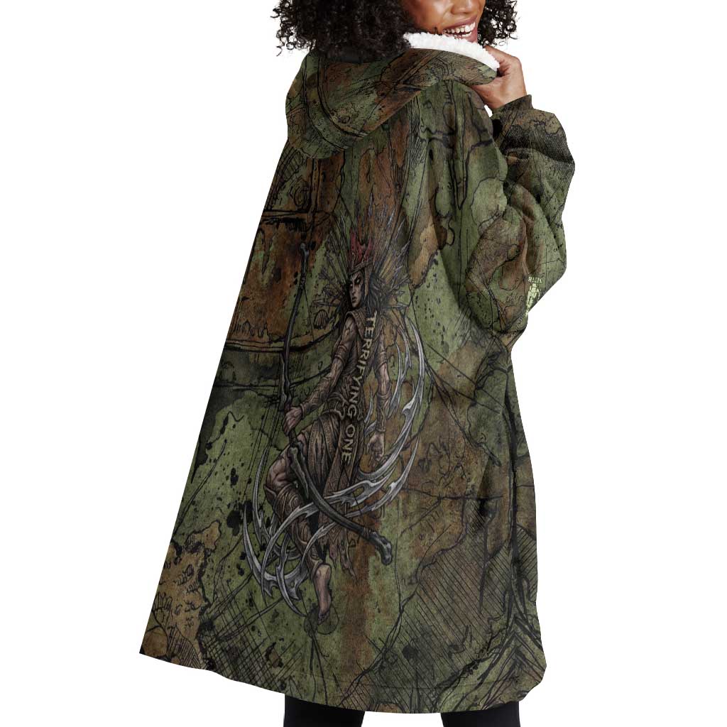 Neith Egyptian Wearable Blanket Hoodie War Goddess Terrifying One Dual Spears and Shield Battle Worn