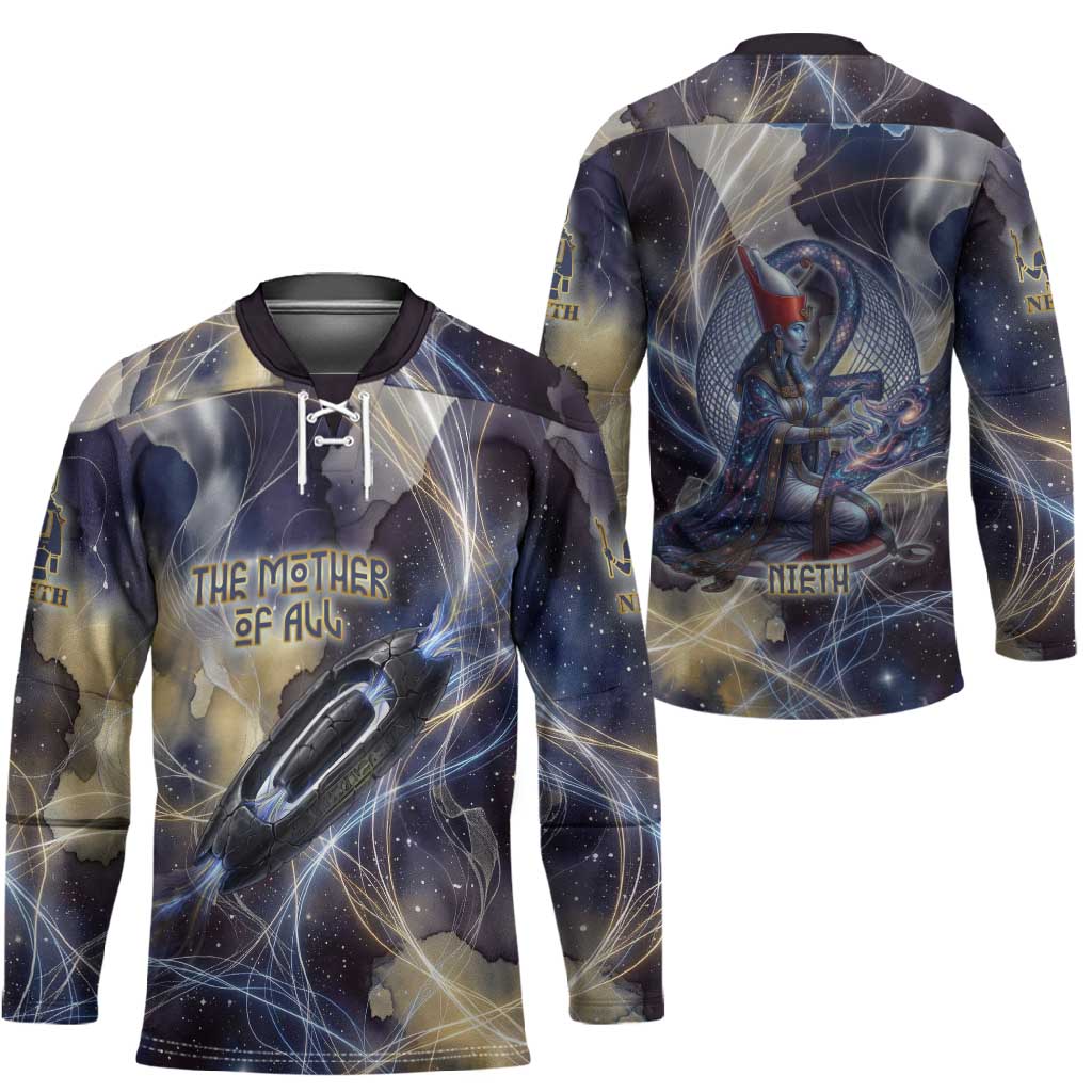 Neith Egyptian Hockey Jersey Goddess Mother of All Cosmic Threads