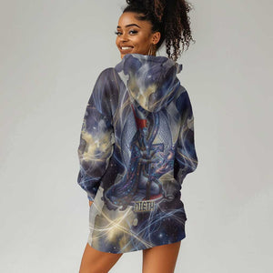 Neith Egyptian Hoodie Dress Goddess Mother of All Cosmic Threads
