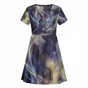 Neith Egyptian Kid Short Sleeve Dress Goddess Mother of All Cosmic Threads