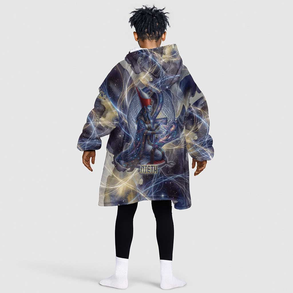Neith Egyptian Kid Wearable Blanket Hoodie Goddess Mother of All Cosmic Threads
