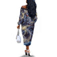 Neith Egyptian Off The Shoulder Long Sleeve Dress Goddess Mother of All Cosmic Threads