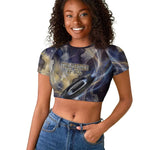 Neith Egyptian Raglan Cropped T shirt Goddess Mother of All Cosmic Threads