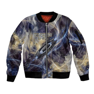 Neith Egyptian Sleeve Zip Bomber Jacket Goddess Mother of All Cosmic Threads