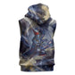 Neith Egyptian Sleeveless Zip Hoodie Goddess Mother of All Cosmic Threads