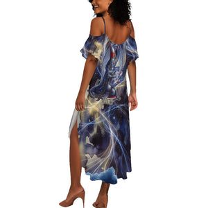 Neith Egyptian Summer Maxi Dress Goddess Mother of All Cosmic Threads