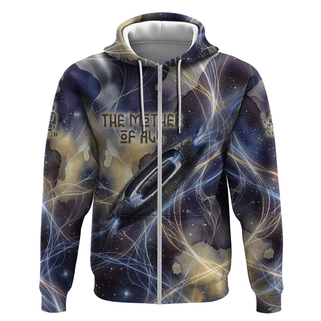 Neith Egyptian Zip Hoodie Goddess Mother of All Cosmic Threads