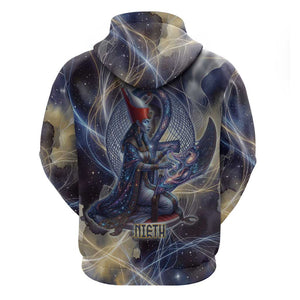 Neith Egyptian Zip Hoodie Goddess Mother of All Cosmic Threads