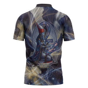 Neith Egyptian Zipper Polo Shirt Goddess Mother of All Cosmic Threads