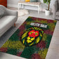 Togo Area Rug Red Lion Head Design and Traditional African Pattern