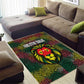 Togo Area Rug Red Lion Head Design and Traditional African Pattern