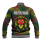 Togo Baseball Jacket Red Lion Head Design and Traditional African Pattern