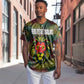 Togo Baseball Jersey Red Lion Head Design and Traditional African Pattern