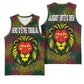 Togo Basketball Jersey Red Lion Head Design and Traditional African Pattern - African Pride