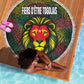 Togo Beach Blanket Red Lion Head Design and Traditional African Pattern