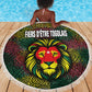Togo Beach Blanket Red Lion Head Design and Traditional African Pattern