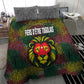 Togo Bedding Set Red Lion Head Design and Traditional African Pattern