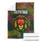 Togo Blanket Red Lion Head Design and Traditional African Pattern