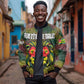 Togo Bomber Jacket Red Lion Head Design and Traditional African Pattern