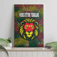 Togo Canvas Wall Art Red Lion Head Design and Traditional African Pattern
